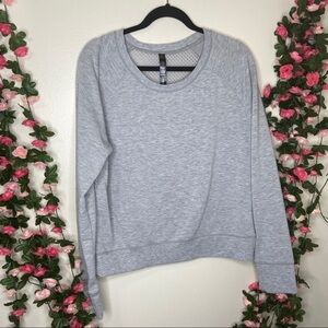 90 degree gray athletic scoop neck sweatshirt l
